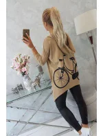 Mikina s potlačou kolesa camel