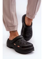 Piankowe Klapki Damskie Na Masywnej Podeszwie Czarne Danollia