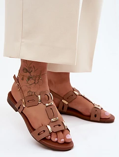 Dámské sandály Ploché Světle hnědé PL61-0903