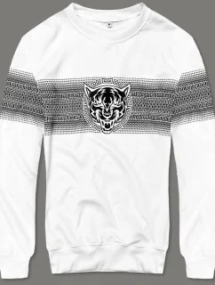 Tenká biela mikina s potlačou (8B1103-1)