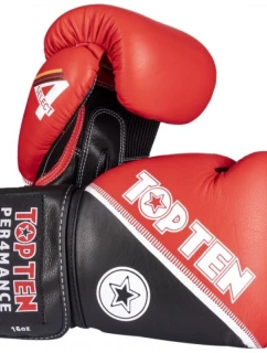 TOP TEN RTT-4Select 10 oz červeno-čierne kožené boxerské rukavice