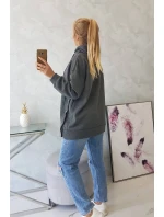 Zateplená mikina so zapínaním na patentky grafitová