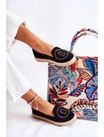 Ażurowe Wsuwane Damskie Espadryle Czarne Meredith