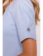 M842 Džínsové šaty so záhybmi - svetlomodré