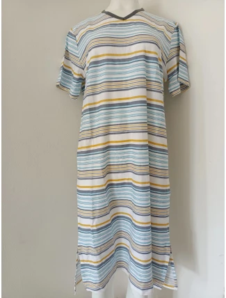 Pánska nočná košeľa 4756 bielo-modrá - Vamp