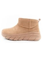 Skechers Dámske zimné členkové topánky zateplené kožené hnedé dámske