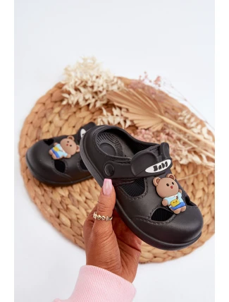 Klapki Dziecięce Piankowe Z Ozdobą Czarne Opleja