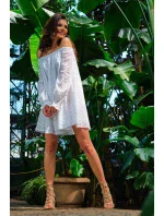 Denné šaty A435 Biela - Awama Denné šaty A435 Biela - Awama