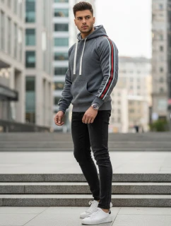 Pánska sivá mikina FashionStreet BX5938