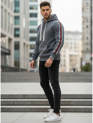 Pánska sivá mikina FashionStreet BX5938