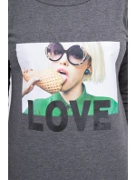 Šaty s potlačou Love v grafitovej farbe