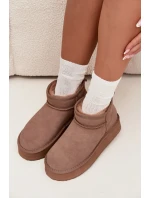 Zamszowe Śniegowce Damskie Na Platformie Vinceza 97962 Beżowe