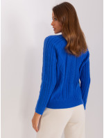 Kobaltovo modrý pletený sveter