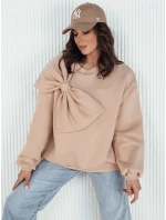 Dámska nadrozmerná mikina BOWLOOP béžová FashionStreet BY1262