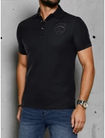 Pánske polo tričko s aplikáciou čierne FashionStreet PX0624