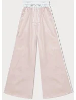 Dámske voľné nohavice s lemovaním svetlo béžová (764ART) Dámske voľné nohavice s lemovaním svetlo béžová (764ART)