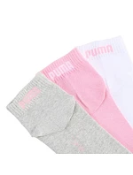 Ponožky Puma Quarter Plain, balenie po 3 kusoch, ružové, biele, sivé 938589 11 Ponožky Puma Quarter Plain, balenie po 3 kusoch, ružové, biele, sivé 938589 11