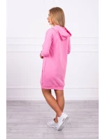 Šaty s kapucňou vo svetlo ružovej farbe