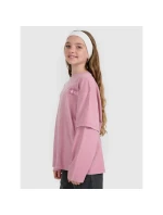 Dievčenské tričko s nadrozmernou potlačou a dlhým rukávom 4F 4FJRAW25TLONF543-54S