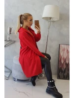 Pláštenka s kapucňou oversize červená