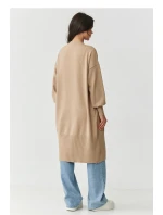 Sveter na gombíky model 218105 Makadamia Sveter na gombíky model 218105 Makadamia