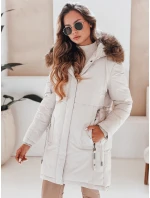 Dámska zimná bunda parka s kapucňou svetlo béžová FashionStreet TY5083 Dámska zimná bunda parka s kapucňou svetlo béžová FashionStreet TY5083