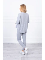 Súprava s oversize šedou blúzkou