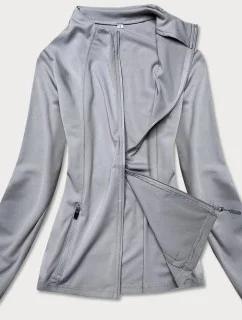 Šedá dámska mikina so zapínaním na zips (HD152-03)