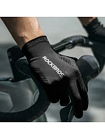 Cyklistické rukavice Rockbros jar/leto/jeseň, plné, veľkosť: XXL - čierne