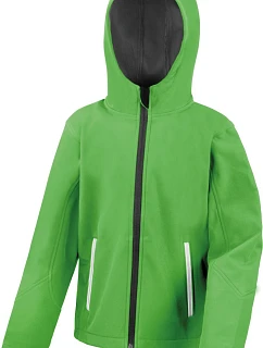 Result R 224JY Detská 3-vrstvová softshellová bunda s kapucňou 30.224J vivid green/black