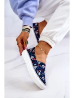 Damskie Tenisówki Slip On Memory Foam Big Star JJ276016 Granatowe