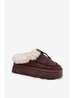 Śniegowce Damskie Z Futerkiem Na Platformie Czekoladowe Rosmira