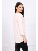 Blúzka s potlačou Letné auto púdrovo ružové