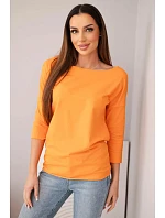 Dámska blúzka s lodičkovým výstrihom oranžová Dámska blúzka s lodičkovým výstrihom oranžová