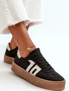 Dámske kožené tenisky na platforme Zazoo black