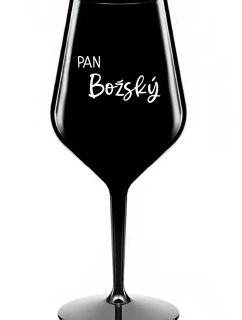 PAN BOŽSKÝ  - černá nerozbitná sklenice na víno 470 ml