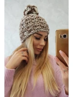 Fleecová čiapka Fiona K275 biela+hnedá