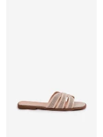 Klasyczne Klapki Damskie Płaskie Beżowe Scazze