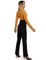 M530 Nohavice s vysokým pásom a ozdobnými cvočkami - čierne M530 Nohavice s vysokým pásom a ozdobnými cvočkami - čierne