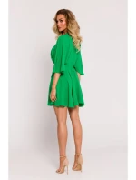 M785 Roztiahnuté mini šaty - zelené