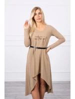 Šaty s ozdobným pásikom a nápisom camel Šaty s ozdobným pásikom a nápisom camel