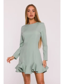 M880 Šaty s volánovým lemom - mätové