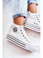 Dámske vysoké tenisky GG274013 White with Black - Big Star Dámske vysoké tenisky GG274013 White with Black - Big Star