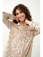 Vamp - Béžová nočná košeľa s gombíkmi 21090 - Vamp