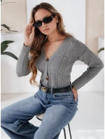 Dámsky sveter MELANIA light grey FashionStreet MY1654 Dámsky sveter MELANIA light grey FashionStreet MY1654