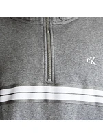 Calvin Klein Zip Fleece Hoodie Logo Tape Grey Heather Mikina - LZ04RE285G-P7E Pánske