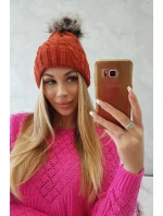 Fleecová kockovaná čiapka K226 červená