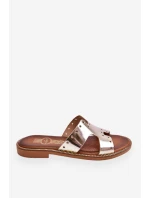 Zazoo 40326 Damskie Klapki Z Ozdobnymi Wycięciami Złote