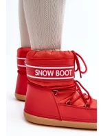 Damskie Wiązane Śniegowce Czerwone Soia