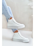 Ocieplane Trampki Damskie Na Platformie OO274A473 Białe